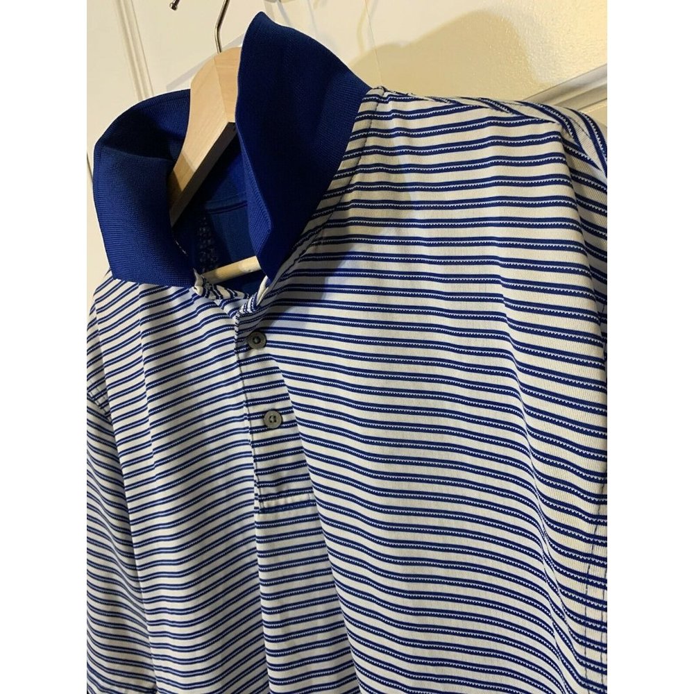 PGA Tour Polo Shirt Men’s Sz XL‎ Navy Blue Striped Golf
